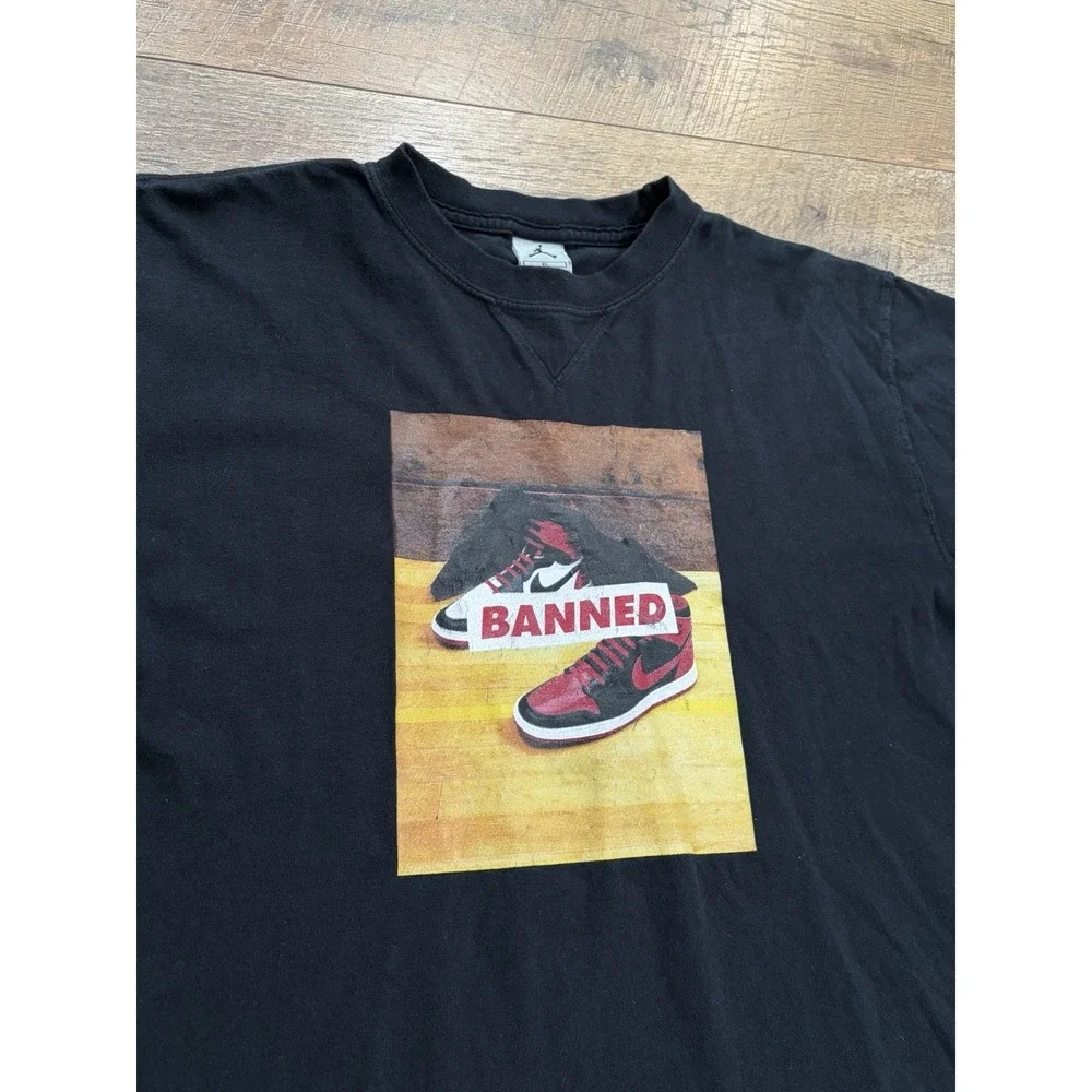 Vintage Air Jordan Banned Jordan 1 Graphic Tee Black XL